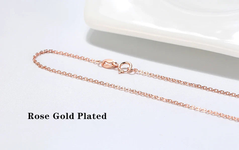 Real 925 Silver Link Chain Necklace For Women Men Basic Neck Chain Trendy Silver Cross Box Snake Chain Jewelry OSC20