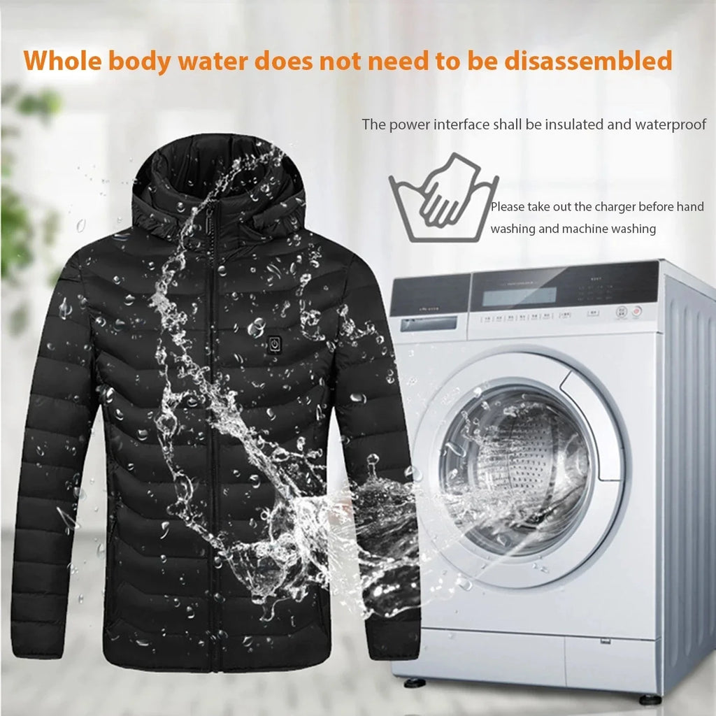 Men Heated Jacket USB Winter Outdoor Electric Heating Male Bobojaco Warm Sprots Thermal Coat Clothing Heatable Men's Parka