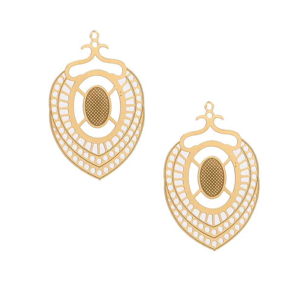 4pcs Gold Stainless Steel Filigree Earring Charm Pendants Connectors for Earring DIY Jewelry Making Supplies wholesale