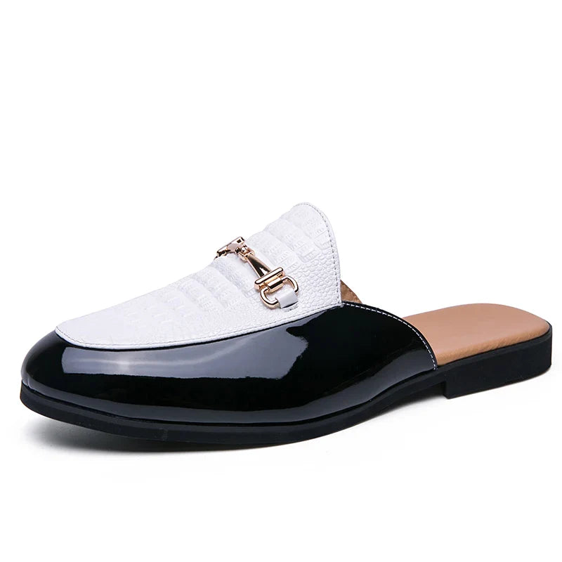 Italian Half Shoes For Men Leather Mens Casual Shoes Loafers Slippers Coiffeur Luxury Designer Man Slide Slipper Buty Meskie
