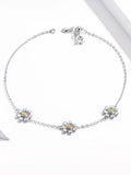 Daisy Flower Link Bracelet for Women Genuine 925 Sterling Silver Fresh Lovely Gifts Anti-allergy Gift Fine Jewelry SCB165