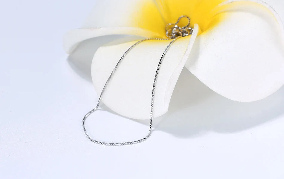 Slim 0.6mm Box Chain Necklace Italy 925 Silver Woman Man Necklace 45cm 18''Long  Jewelry Gift Wholesale OSC07