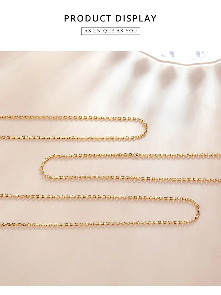 Classic Basic O-chain Solid 925 Sterling Silver Lobster Clasp Adjustable Necklace Box Cable Chain DIY Jewelry for Women