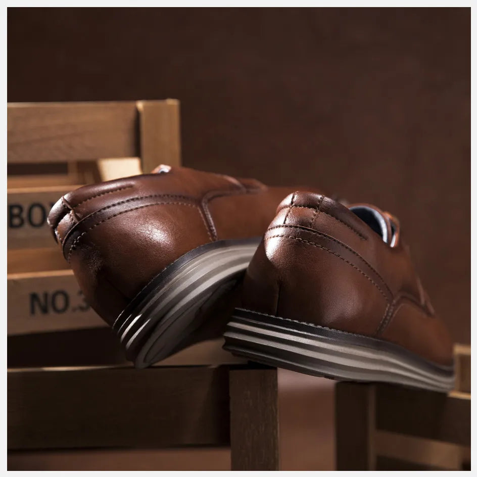 Male Sneakers Autumn/Winter traf Leather Men Casual Shoes Business Work Office Lace-up Dress shoes For Men Size47