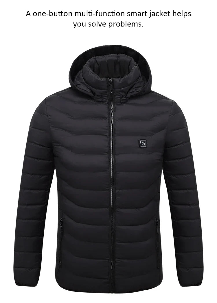 Men Heated Jacket USB Winter Outdoor Electric Heating Male Bobojaco Warm Sprots Thermal Coat Clothing Heatable Men's Parka