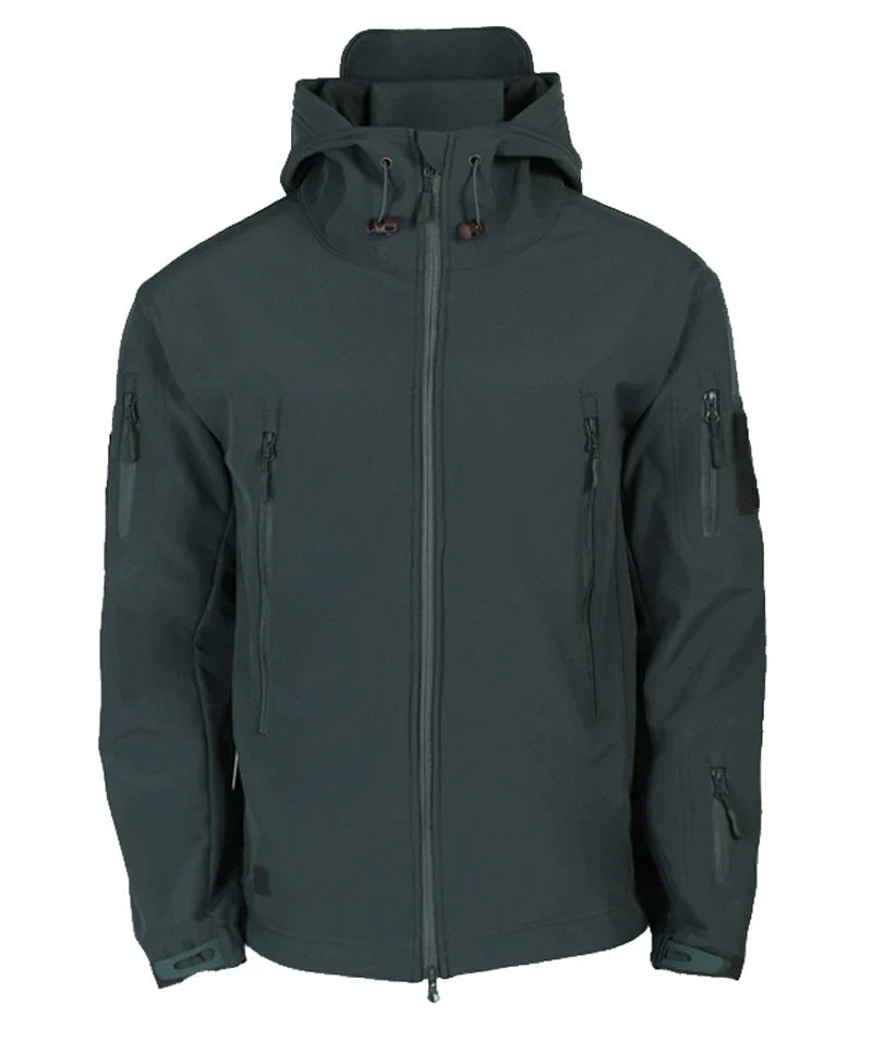 2024 New Fashionable Shark Skin Soft Shell Jacket Men's Tactical Windproof Waterproof Jacket Men's Jacket Hooded Jacket
