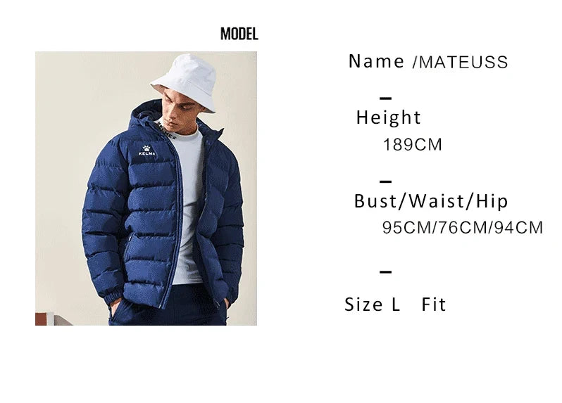 Winter Men's Cotton Jacket Hooded Short Warm Coat Training Sports Team Uniform Women Padded Outwear 8261MF1013
