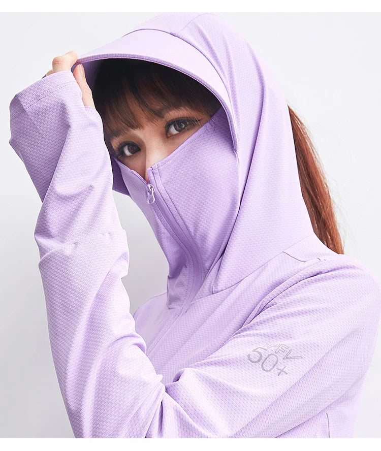 Long Sleeve Hoody Summer Women Sun UV Protection Quick Dry Clothing Men Hooded Jacket Thin Beach Sweatshirt