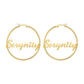 Stainless Steel Personalized Customize Name Hoop Earrings Jewelry For Women Girls Circle Earring Fashion 30-60 MM