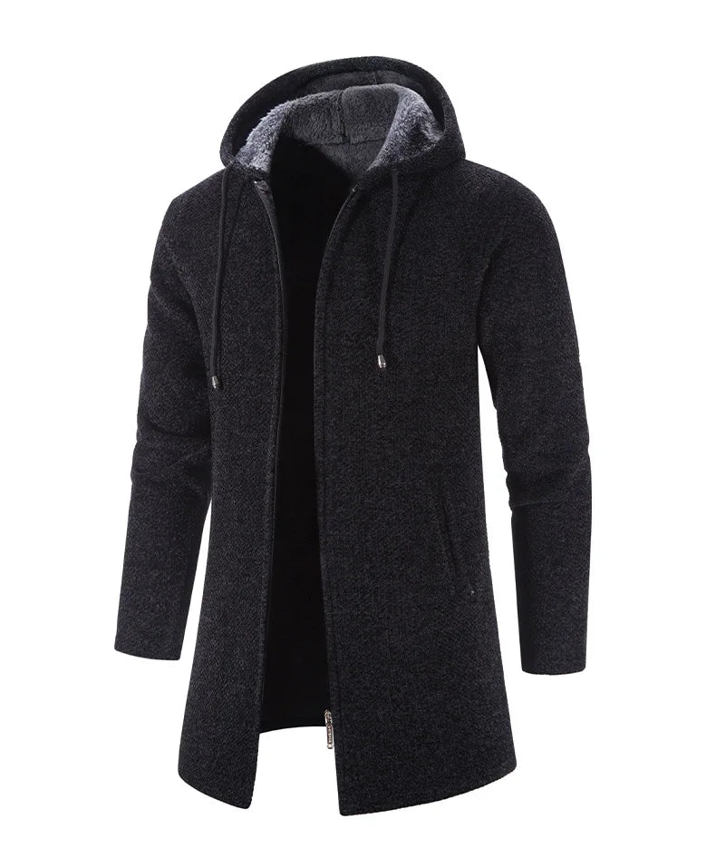 Autumn And Winter Cashmere Men's Cardigan Chenille Outer Sweater Coat Windbreaker Solid Color Fashion Clothing
