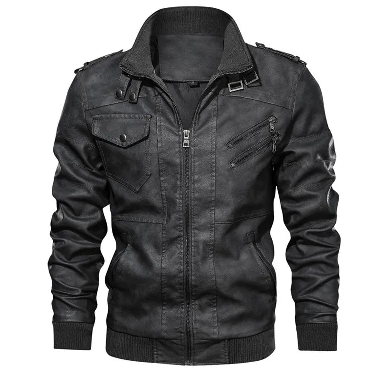 New Men's Leather Jackets Autumn Casual Motorcycle PU Jacket Biker Leather Coats Brand Clothing EU Size SA722