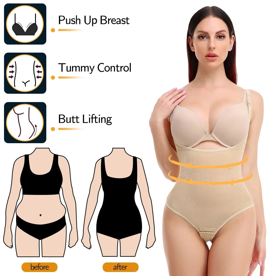 Women Shapewear Bodysuit New Tummy Control Shapewear Waist Trainer Thong Body Shaper Fajas Colombianas Slimming Underwear