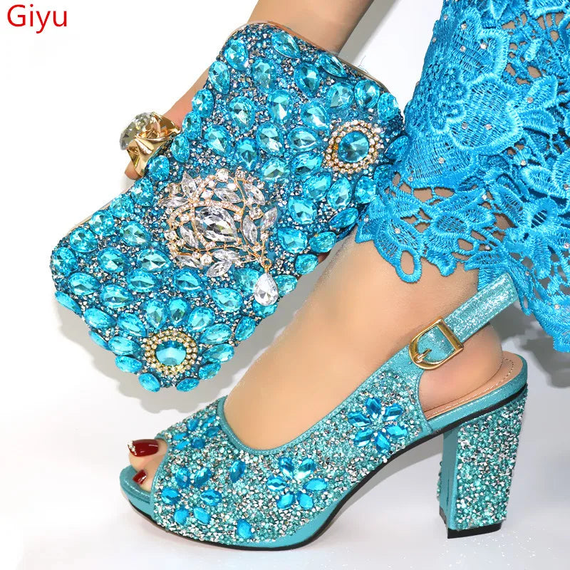 Women Shoes and Bags To Match Set Italy Party Pumps