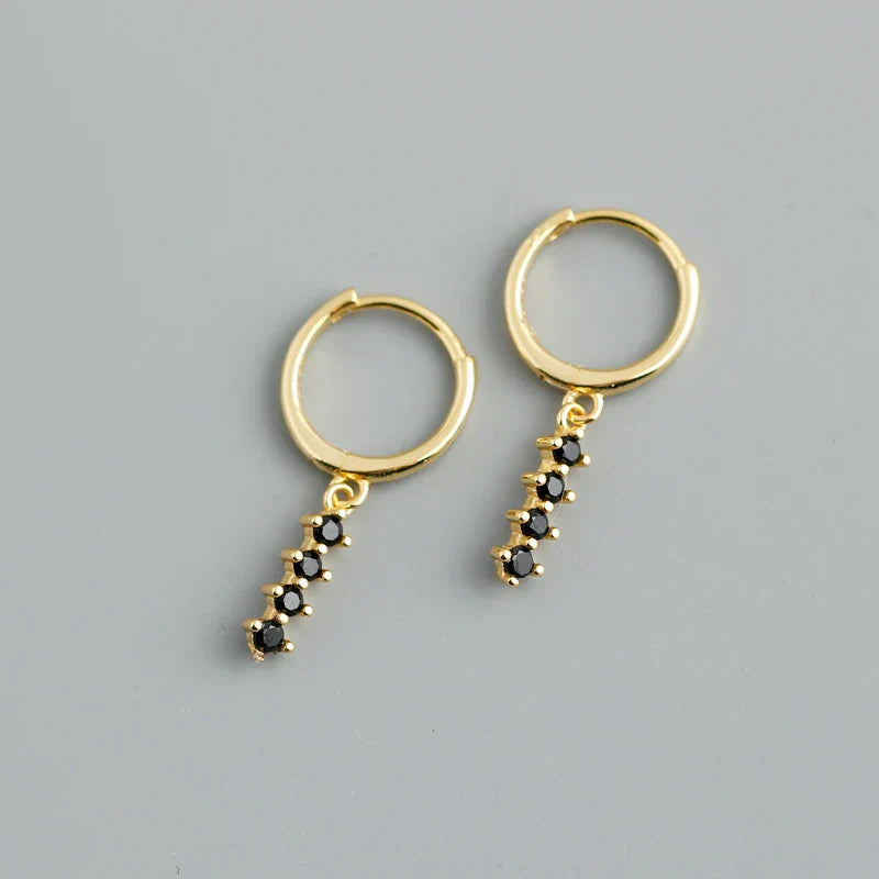 New Arrival Fashion Korean Blue Zircon Spike Geometric Stud Earrings for Women Real 925 Sterling Silver Gothic Jewelry