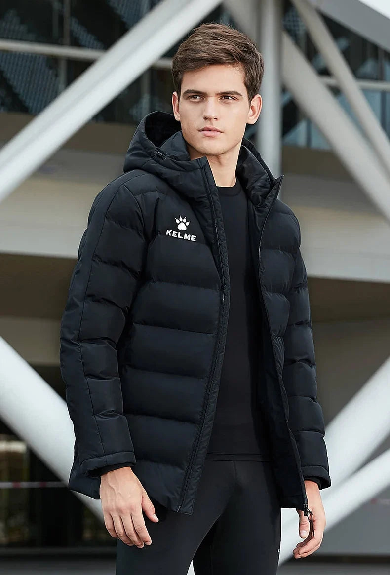 Winter Men's Cotton Jacket Hooded Short Warm Coat Training Sports Team Uniform Women Padded Outwear 8261MF1013