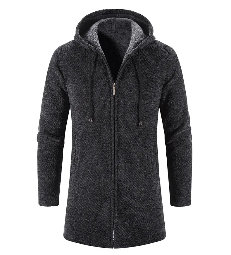 Autumn And Winter Cashmere Men's Cardigan Chenille Outer Sweater Coat Windbreaker Solid Color Fashion Clothing