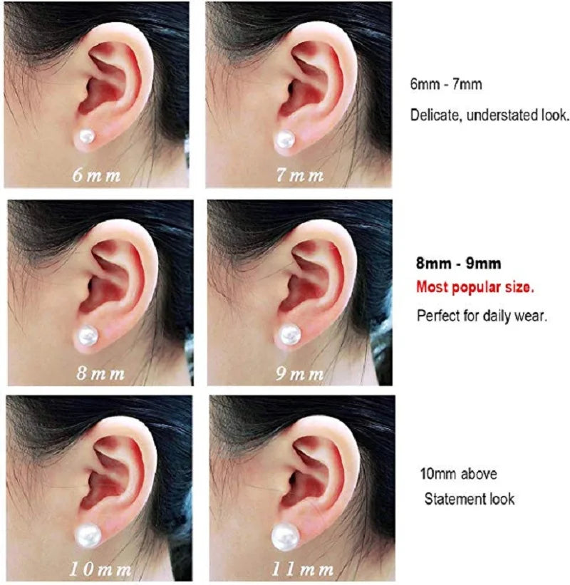 Natural Freshwater Pearl Stud Earrings Real 925 Sterling Sliver Earring Cultured White Pearl for Women Earring Jewelry Wholesale