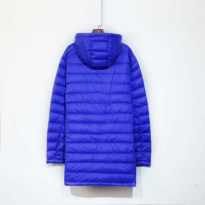 Plus 8XL Winter Long Duck Down Jacket Men Feather Parka Man Ultra Light Down Jacket Men Lightweight Warm Puffer Jackets