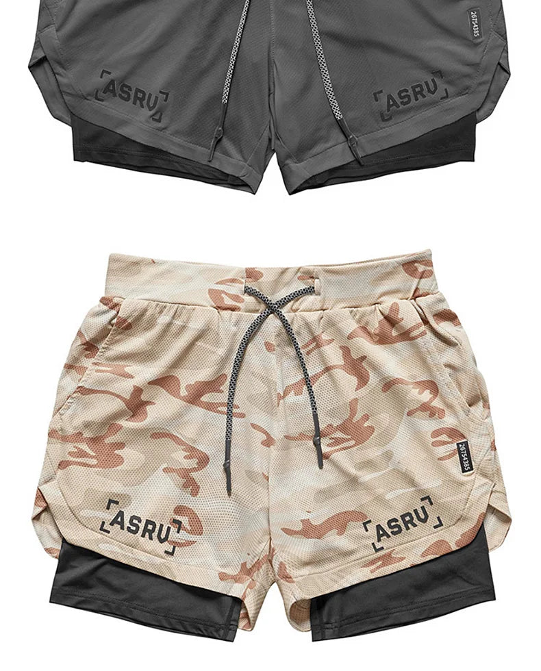 Men's Summer Quick Dry Running 2 in 1 Shorts Sports Jogger Short Pants Male Gym Fitness Training Sweatpants Plus Size M-5XL