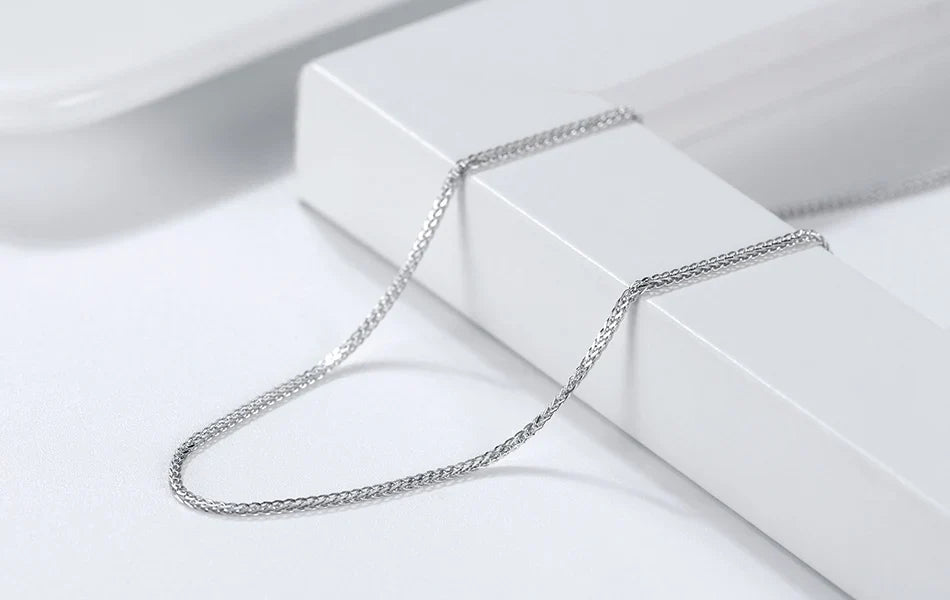 925 Sterling Silver Handmade 1.2mm Chopin Chain Necklace for Women Fashion Italian Silver Neck Chain Jewelry SC53