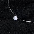 Pure 925 Sterling Silver Dazzling AAA Zircon Round Pendant Necklace for Women Fashion Choker Necklace Fine Jewelry