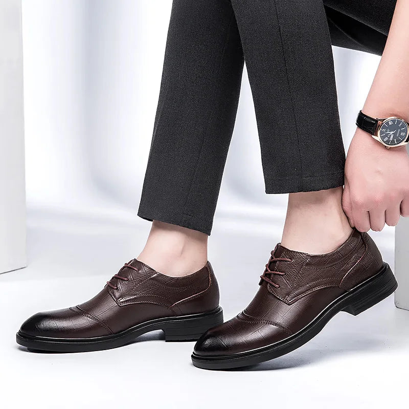 Brand Genuine Leather Luxury Oxford Mens Shoes Casual British Warm Winter Shoes for Business Formal Dress Plush Snow Big Size 48