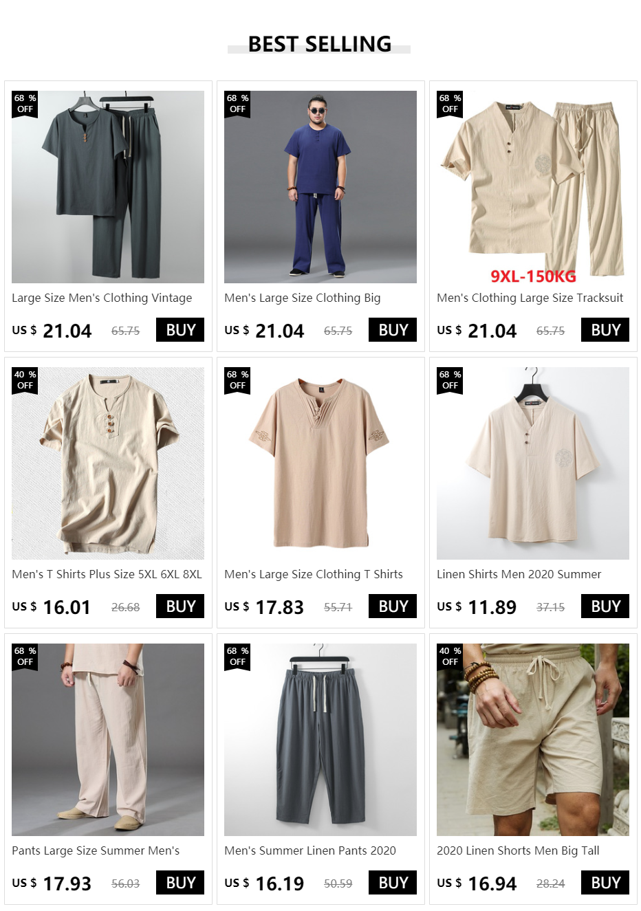 2024 Linen Shorts Men Big Tall Summer Plus Size 6XL 7XL 8XL 9XL 10XL Elastic Waist Casual Flax Bermuda Male Beach Linen Clothes