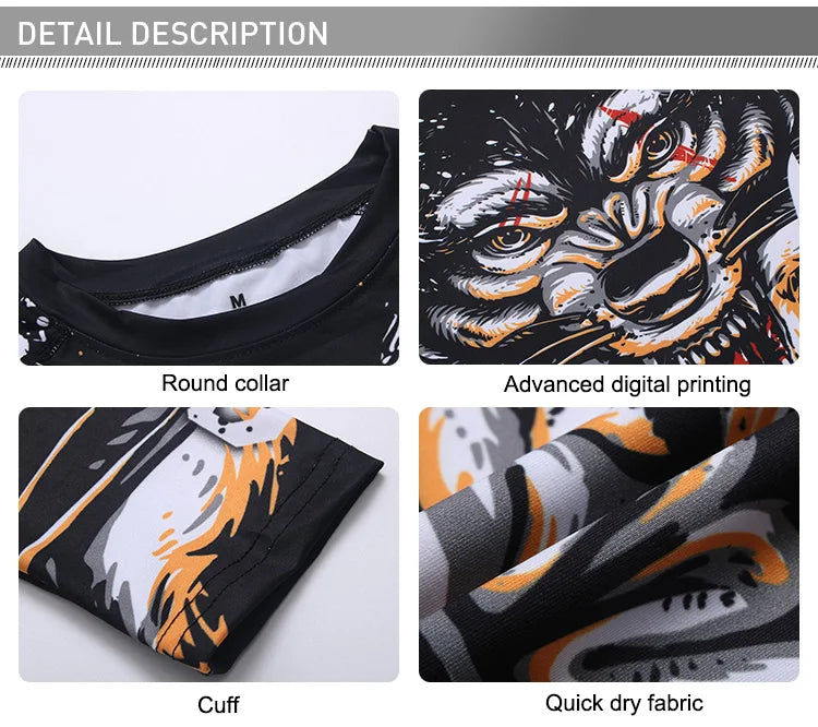 UV Sun Protection Sports Rash Guard With Snake Print Masculine jiu jitsu Bjj Rashguard No Gi MMA Clothes Compression Sweatshirts