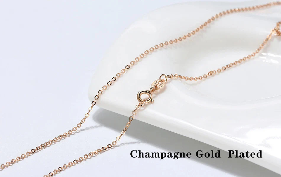 Real 925 Silver Link Chain Necklace For Women Men Basic Neck Chain Trendy Silver Cross Box Snake Chain Jewelry OSC20