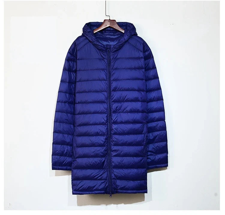 Plus 8XL Winter Long Duck Down Jacket Men Feather Parka Man Ultra Light Down Jacket Men Lightweight Warm Puffer Jackets