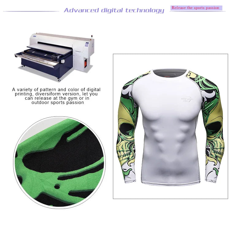 Cody Lundin Quikly Dye Mesh Men's Digital Printed Compression Rash Guard Gym Long Sleeve Jiu Jitsu Shirt Sportswear Swimming Top