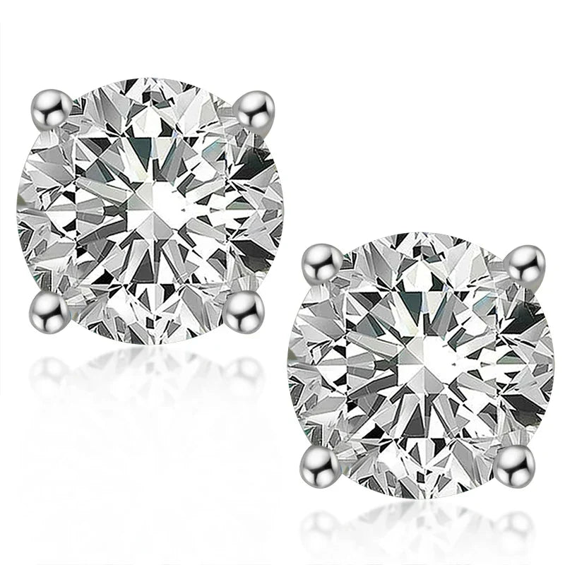 3mm/4mm/5mm/6.5mm/8mm/9mm/10mm/11mm Certified D VVS1 Moissanite Stud Earrings 925 Silver Earrings For Women Men Jewelry