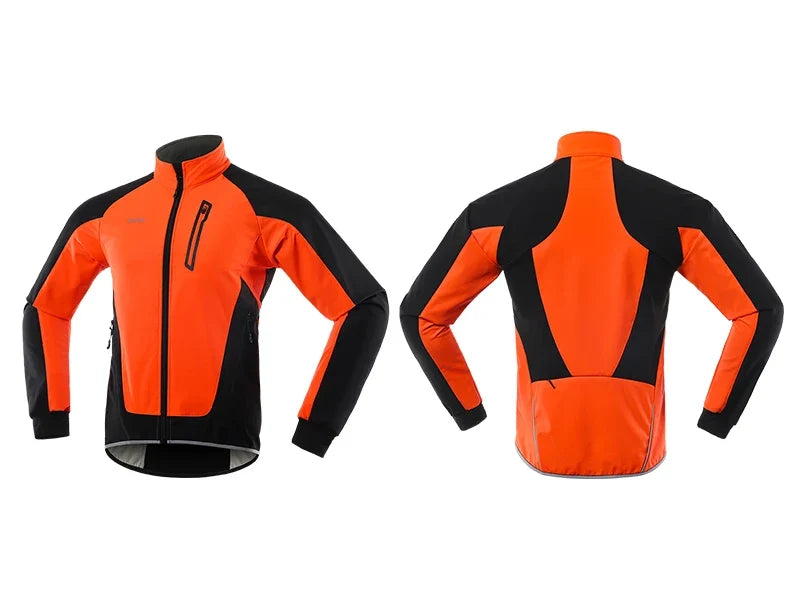 Men's Winter Cycling Jacket Thermal Fleece Warm Up Bicycle Clothing Windproof Waterproof Soft Shell Coat MTB Bike Jersey