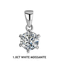925 Silver Rhodium plating 1 Carat VVS1 Diamond Test Round Shape Moissanite Pendant Necklace Women Classic Gemstone Necklace