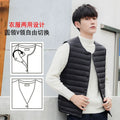 Men Down Vest Ultra Light Down Vest Portable V-neck Sleeveless Coat Man Winter Without Collar Warm Liner