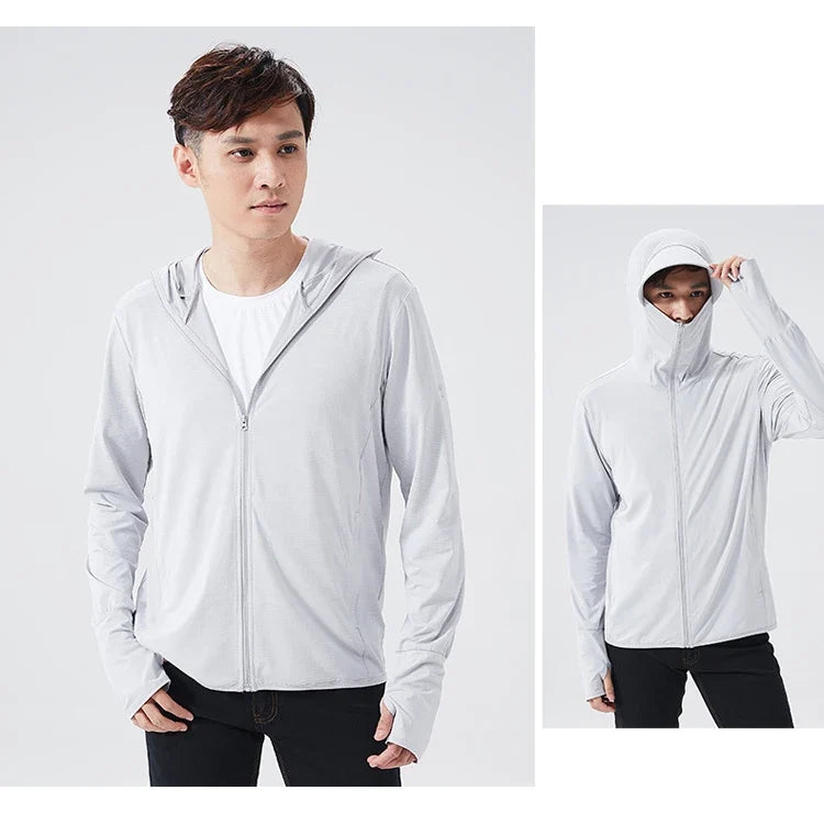 Long Sleeve Hoody Summer Women Sun UV Protection Quick Dry Clothing Men Hooded Jacket Thin Beach Sweatshirt