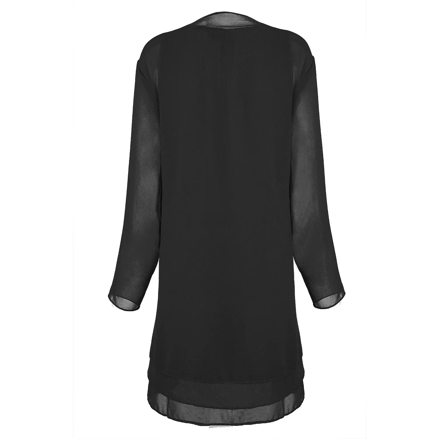 2 Pieces Chiffon Dress Set Women Casual Long Sleeve Solid Cardigan Dress Elegant Wedding Evening Party Dresses Clothing Vestidos