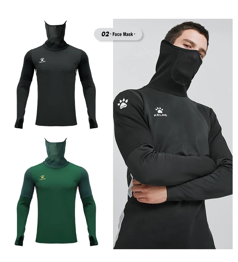 Pullover Training Wear Men Stretch Thumb Hole Design Base Warm Thickness Shirt Breathable Face Cover Sportswear 8161TT1003