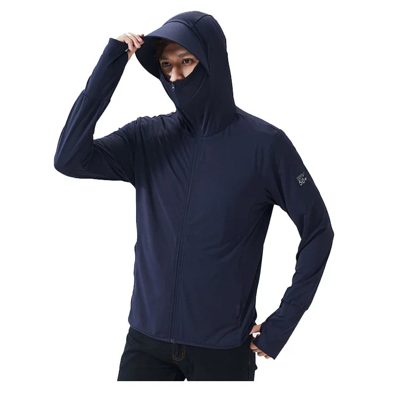 Long Sleeve Hoody Summer Women Sun UV Protection Quick Dry Clothing Men Hooded Jacket Thin Beach Sweatshirt
