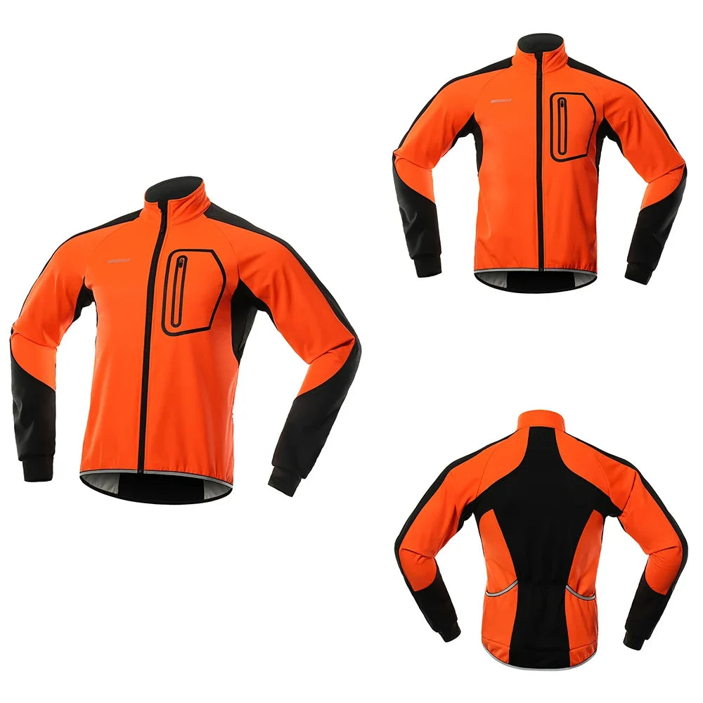 Men's Cycling Jacket Winter Thermal Jacket Softshell Windbreak Waterproof Bike Coat Bicycle Raincoat BG011