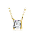 Real 925 Sterling Silver Square Emerald cut Clear CZ Classic Necklace Pendant For Women Wedding Charm Fine Jewelry 2020