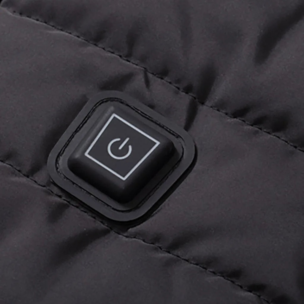 11 Area Heating Vest Men/Women Casual V-neck USB Heated Vest Smart Control Temperature Heating Jacket Cotton Coat Winter Hunting