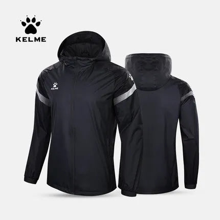 Men's Windbreaker Running Jacket Soccer Kid Hooded Windproof Coat Couple Training Waterproof Jacket Quick Dry 8061WT1005