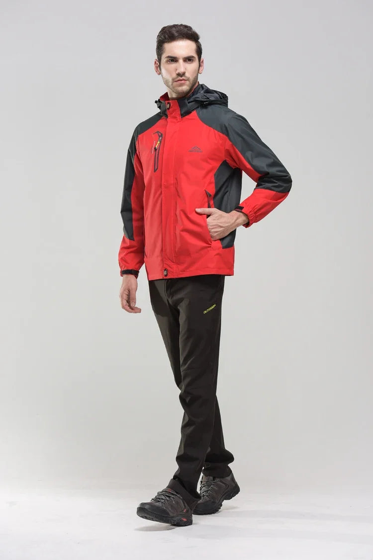 Camping Hiking Jacket Men Autumn Outdoor Sports Coats Climbing Trekking Windbreaker Travel Waterproof Jackets Black