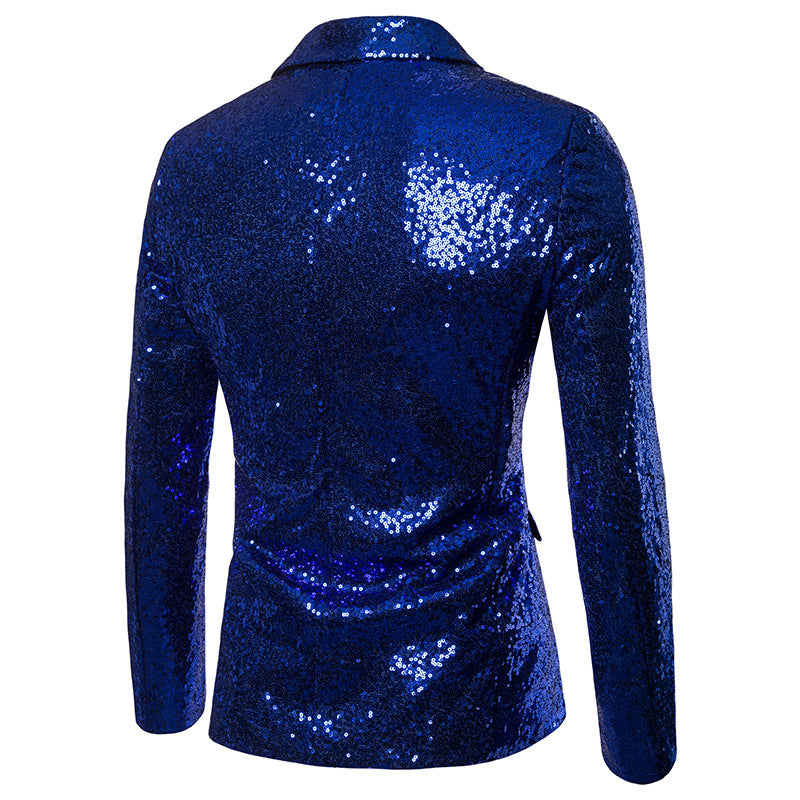 Men Glitters Suit Jackets Sequins Party Button Dance Bling Coats Wedding Party Men Blazer Gentleman Formal Suit Plus Size 2XL