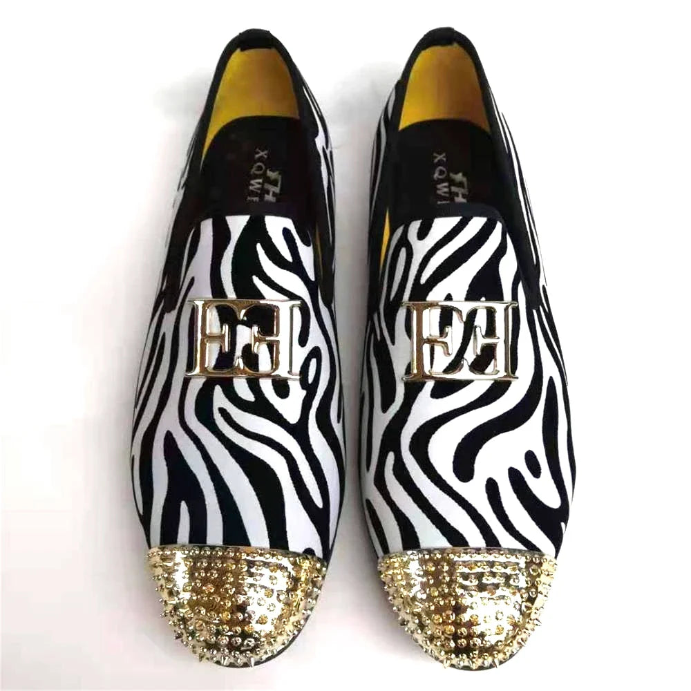 XQWFH 2021 Fashion Mens Loafers Bow Tie Black White Leather Slip On Moccasins Luxury Smoking Flats Men Wedding Dress Shoes