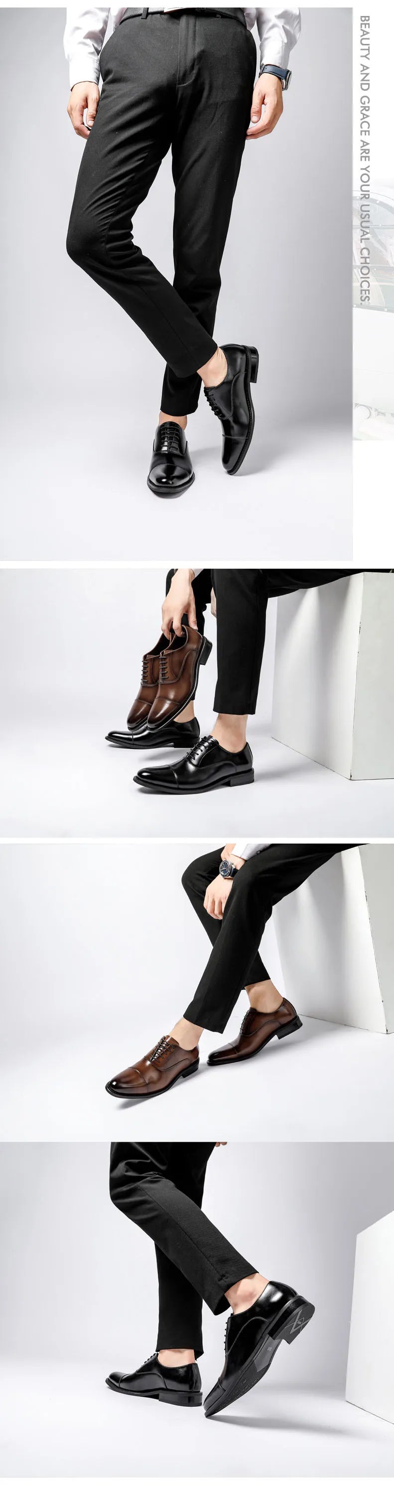2023 High Quality Handmade Oxford Dress Shoes Men Genuine Cow Leather Suit Shoes Footwear Wedding Formal Italian Shoes Hot