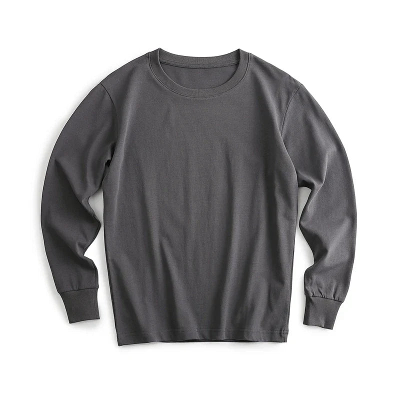 Autumn New Brand Mens Long Sleeve Tshirt Cotton T Shirt Men Vintage Casual Loose Brown Tops Unisex Home Hip Hop Streetwear