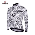 White Cartoon Cat Road Cycling Jersey 2025 Mens Long Sleeve Mountain Racing Bicycle Clothing Maillot Ropa Ciclismo Hombre Wear