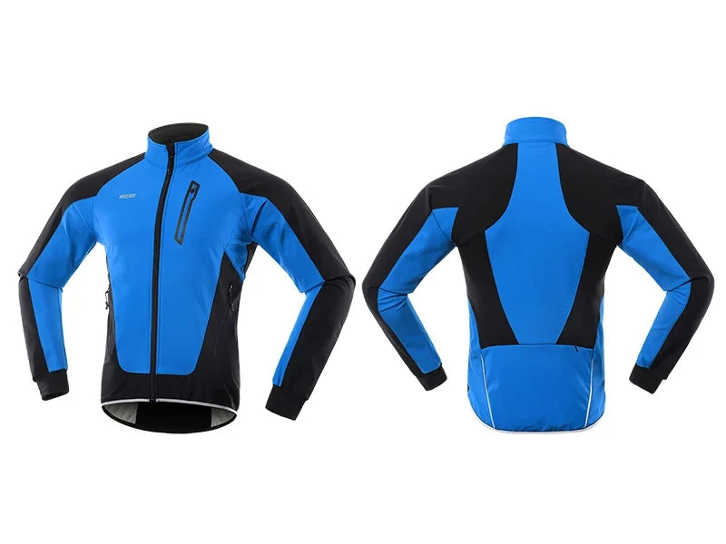 Men's Winter Cycling Jacket Thermal Fleece Warm Up Bicycle Clothing Windproof Waterproof Soft Shell Coat MTB Bike Jersey